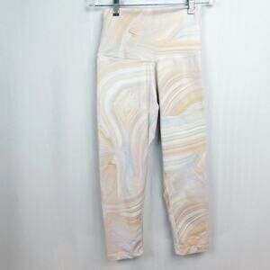 DYI Define Your Inspiration Marble Swirl Leggings Sz M Pink Cream Desert Pastels